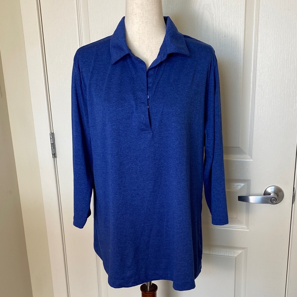 Cutter & Buck DryTec Women's Royal Blue Button Down Golf Shirt